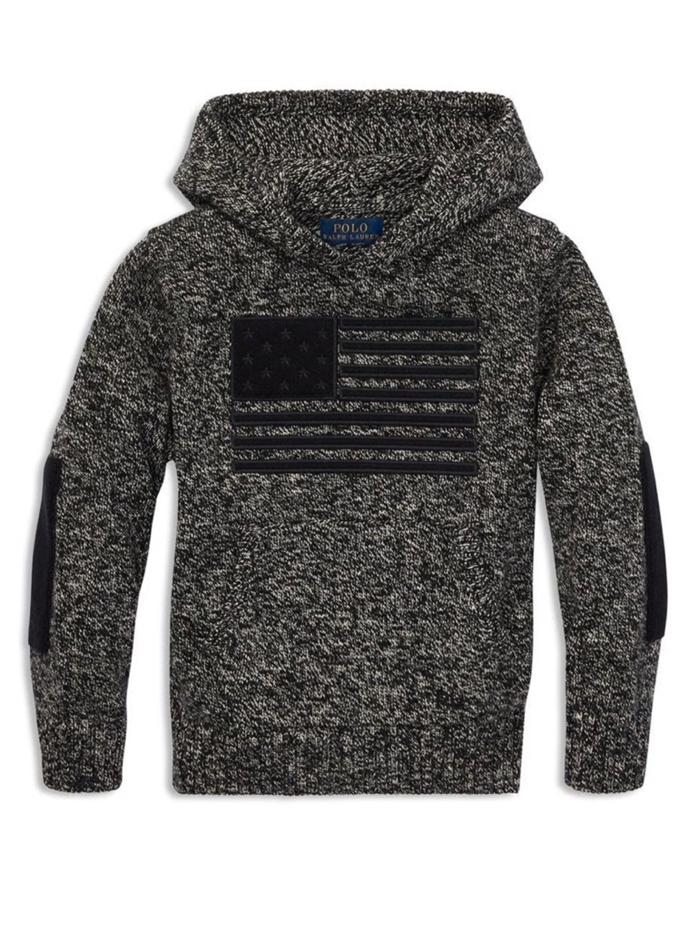 Polo by Ralph Lauren Kids Black Heathered Hooded Knit Sweater